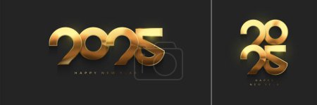 Modern elegant and luxurious happy new year 2025 design. With clean gold numbers. Premium background design for celebrations.