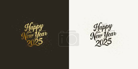 Elegant happy new year 2025 design. Vector with luxury handwritten font. Premium vector unique and clean design.