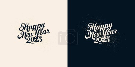 Set of happy new year 2025 designs. With classic, luxurious and elegant colors. Premium vector unique and clean design.