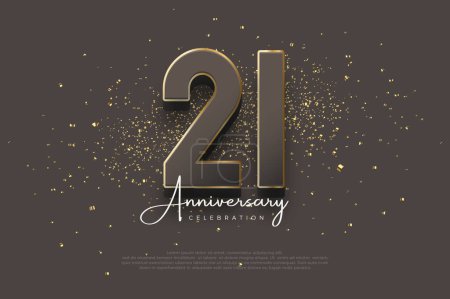 Vector number 21 for anniversary celebration. With a soft, elegant black color. Charming premium vector design for posters, greetings, invitations and social media posts.