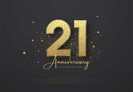 Vector number with luxurious and elegant gold glittering. Premium vector design for greetings, party invitations and social media posts.