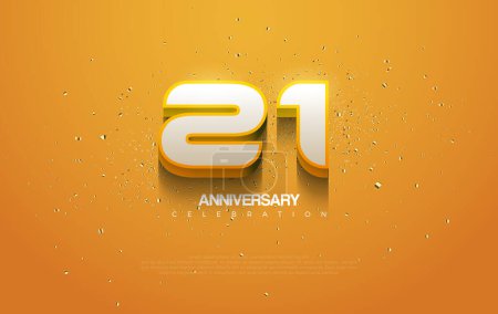 21st anniversary 3d vector design. With bright and shiny colors. Premium vector design for greetings, posters and social media posts.