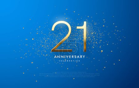 Anniversary number vector design, with elegant gold numbers. With a combination of blue background and luxurious gold glittering. Premium modern design vector design.