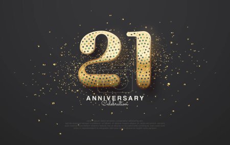 21st anniversary vector number design. With unique and luxurious numbers. Premium essays for greetings, invitations and social media posts.