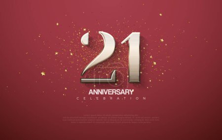 Classic number 21 design for anniversary celebrations. Premium design for greetings, invitations, posters and social media posts.