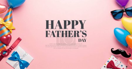 Father's Day background illustration with realistic 3D illustrations, elegant and clean.
