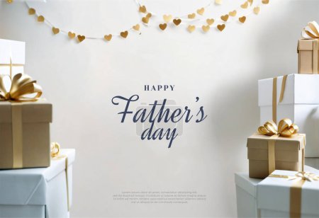Background illustration of a gift box with Father's Day written in the middle. Illustration design for a luxurious father's day celebration.
