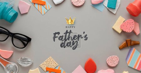 Modern 3d design for happy fathers day celebration. With charming 3D illustrations for banners, posters, backgrounds and social media posts