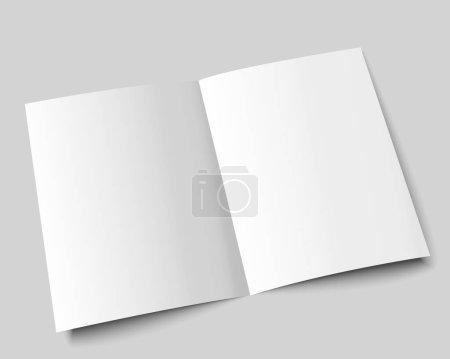 Téléchargez les illustrations : A4 brochure mock up layout. A3 half-fold blank template design. Flyer isolated with copy space. 3d vector illustration. - en licence libre de droit