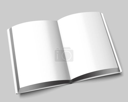 Photo for A4 book mock up with white hard cover layout. Blank journal template design. Textbook with copy space. 3d vector illustration. - Royalty Free Image