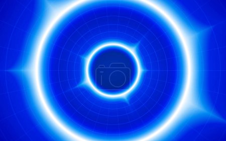 Photo for Futuristic technological two aura round grid background. Circle digital futurist cyber space design, cyberpunk tech, Portal to virtual reality, science fiction matrix, science neon light perspective wallpaper, template - Royalty Free Image