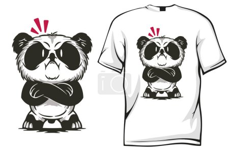 Ilustración de Panda oso vector camiseta diseño - Imagen libre de derechos