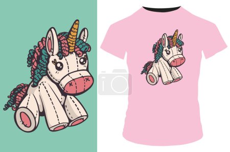 Ilustración de Unicornio camiseta diseño vector ilustración - Imagen libre de derechos