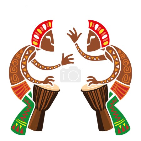 Ilustración de África hombres caracteres vector - Imagen libre de derechos