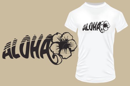 Ilustración de Diseño camiseta aloha - Imagen libre de derechos