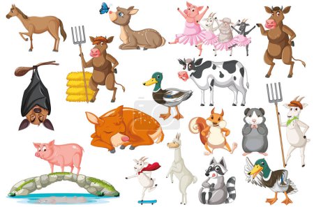 Ilustración de Grupo de animales, granja - Imagen libre de derechos
