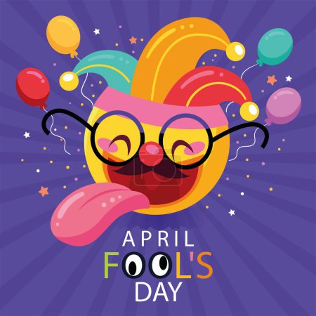 Illustration for April fools day card vector - Royalty Free Image