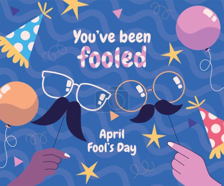 Illustration for April fool's day card - Royalty Free Image