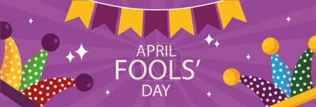 Illustration for April fool's day  banner - Royalty Free Image