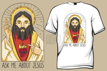 Téléchargez les illustrations : Demandez-moi à propos de Jésus illustration vectorielle - en licence libre de droit