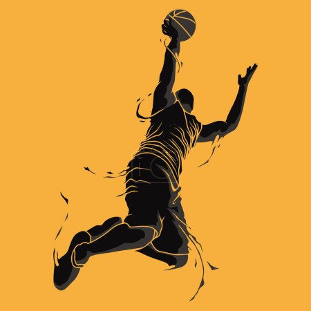 Téléchargez les illustrations : Joueur de basket homme action vecteur - en licence libre de droit