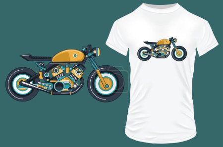 Illustration for Vector motorcycle t-shirt design - Royalty Free Image