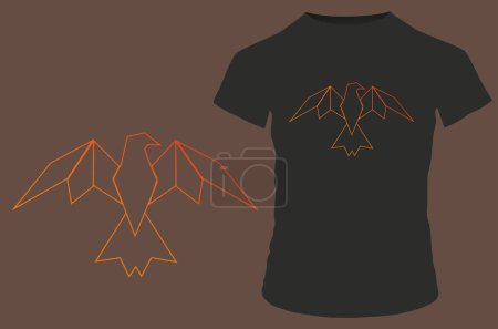 Ilustración de Abstracto t - diseño de camisa con pájaro - Imagen libre de derechos