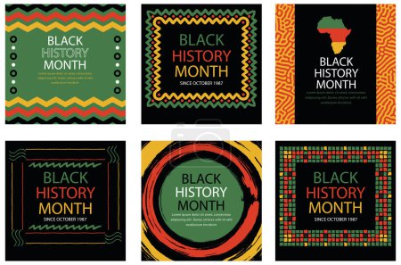 Illustration for Set of black history  posters - Royalty Free Image