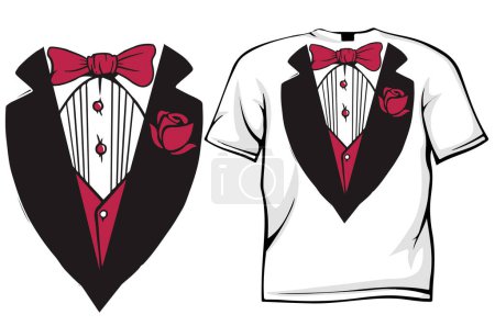 Illustration for Vector set of tuxedo t-shirt - Royalty Free Image