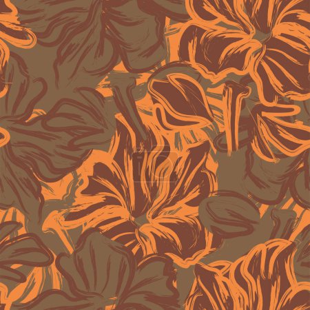Illustration for Seamless pattern with hand drawn flowers - Royalty Free Image