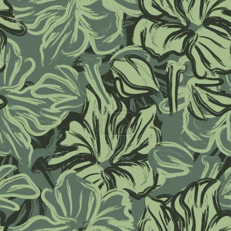 Téléchargez les illustrations : Vector illustration of floral seamless pattern with flowers - en licence libre de droit