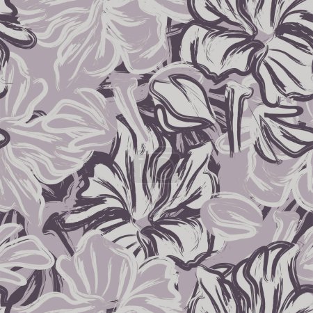 Ilustración de Vector illustration of floral seamless pattern with flowers - Imagen libre de derechos