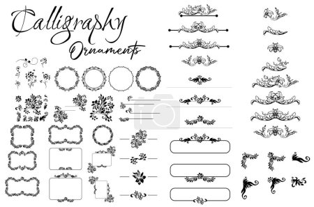 Illustration for Set of hand drawn caligraphy ornaments - Royalty Free Image