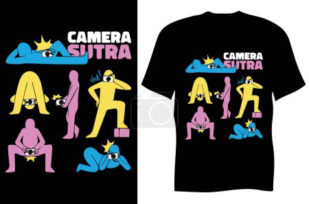 Illustration for Camera sutra t-shirt design, vetor illustration - Royalty Free Image