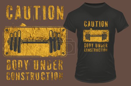 Illustration for Body under construction t-shirt design - Royalty Free Image