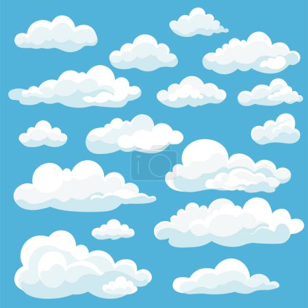 Ilustración de Nubes establecidas. vector plano diseño ilustración - Imagen libre de derechos