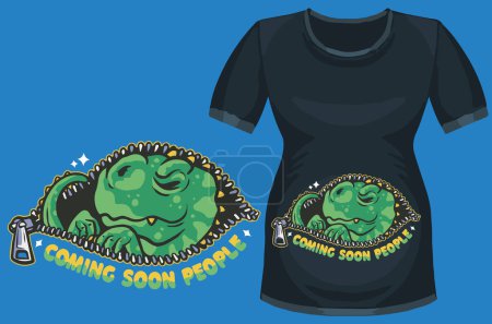 Illustration for Green t - shirt design coming soon - Royalty Free Image