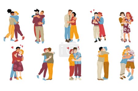 Illustration for Vector illustration of couples - Royalty Free Image