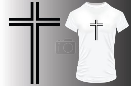 Téléchargez les illustrations : Croix vecteur de conception de t-shirt - en licence libre de droit