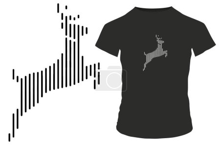 Téléchargez les illustrations : T-shirt silhouette cerf design - en licence libre de droit