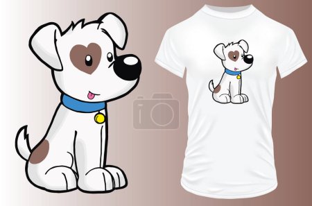 Ilustración de Lindo perro - diseño de la camiseta - Imagen libre de derechos