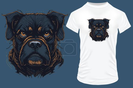 Ilustración de Perro t - camisa de impresión. - Imagen libre de derechos