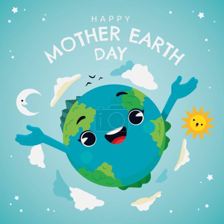 Illustration for Mother  earth day poster - Royalty Free Image
