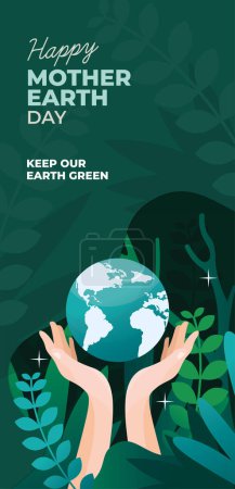 happy mother earth day vector design template for banner  