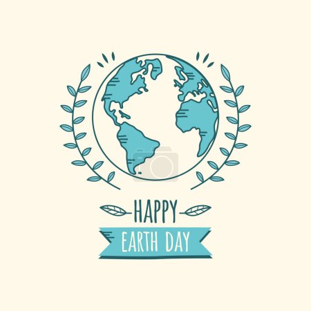 Illustration for Earth day concept with planet - Royalty Free Image