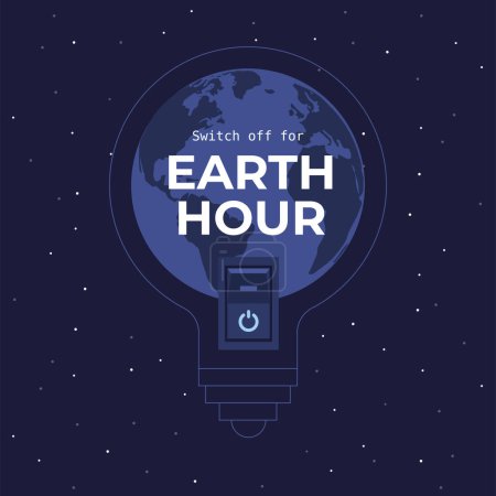 Illustration for Earth hour day vector illustration - Royalty Free Image