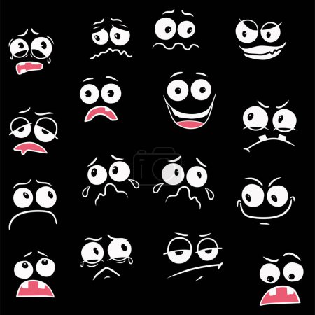 Illustration for Cartoon faces vector illustration - Royalty Free Image