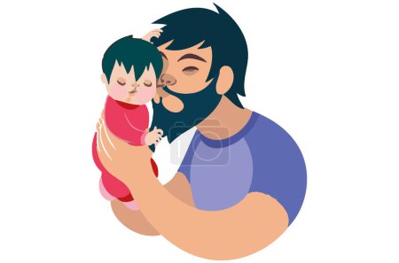 Illustration for Father holding baby vector - Royalty Free Image