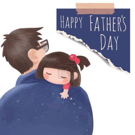Vater mit Tochter-Vektor-Illustration 