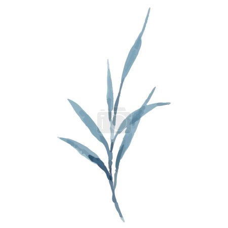 Téléchargez les illustrations : Illustration aquarelle de feuilles de plantes - en licence libre de droit